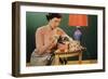 Woman Darning Socks-William P. Gottlieb-Framed Photographic Print