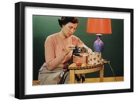 Woman Darning Socks-William P. Gottlieb-Framed Photographic Print