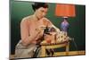 Woman Darning Socks-William P. Gottlieb-Mounted Photographic Print