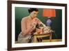 Woman Darning Socks-William P. Gottlieb-Framed Photographic Print