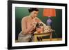 Woman Darning Socks-William P. Gottlieb-Framed Photographic Print