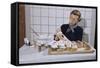 Woman Decorating Cup Cakes-William P. Gottlieb-Framed Stretched Canvas