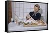 Woman Decorating Cup Cakes-William P. Gottlieb-Framed Stretched Canvas