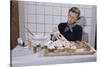 Woman Decorating Cup Cakes-William P. Gottlieb-Stretched Canvas