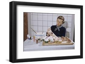 Woman Decorating Cup Cakes-William P. Gottlieb-Framed Photographic Print