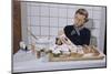 Woman Decorating Cup Cakes-William P. Gottlieb-Mounted Photographic Print