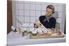 Woman Decorating Cup Cakes-William P. Gottlieb-Mounted Photographic Print