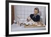 Woman Decorating Cup Cakes-William P. Gottlieb-Framed Photographic Print