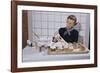 Woman Decorating Cup Cakes-William P. Gottlieb-Framed Photographic Print