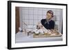 Woman Decorating Cup Cakes-William P. Gottlieb-Framed Photographic Print