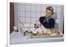 Woman Decorating Cup Cakes-William P. Gottlieb-Framed Photographic Print