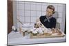 Woman Decorating Cup Cakes-William P. Gottlieb-Mounted Photographic Print