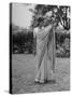 Woman Demonstrating How to Put on an Indian Sari-null-Stretched Canvas