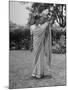 Woman Demonstrating How to Put on an Indian Sari-null-Mounted Photographic Print