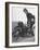 Woman Dispatch Rider Standing Beside Her Motorcycle-Hans Wild-Framed Photographic Print