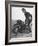 Woman Dispatch Rider Standing Beside Her Motorcycle-Hans Wild-Framed Photographic Print