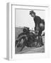 Woman Dispatch Rider Standing Beside Her Motorcycle-Hans Wild-Framed Photographic Print