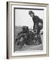 Woman Dispatch Rider Standing Beside Her Motorcycle-Hans Wild-Framed Photographic Print