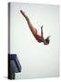 Woman Diver Flying Through the Air, California, USA-Paul Sutton-Stretched Canvas