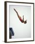 Woman Diver Flying Through the Air, California, USA-Paul Sutton-Framed Photographic Print