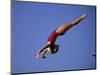 Woman Diver Flying Through the Air-null-Mounted Photographic Print