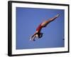 Woman Diver Flying Through the Air-null-Framed Photographic Print