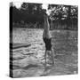 Woman Diving into a Swimming Pool, 20th Century-null-Stretched Canvas