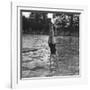 Woman Diving into a Swimming Pool, 20th Century-null-Framed Giclee Print