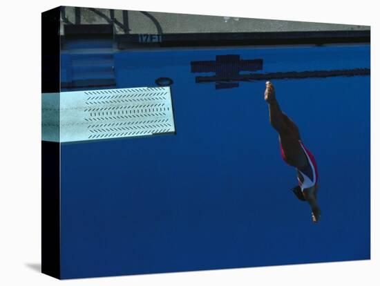 Woman Diving Off the Springboard-null-Stretched Canvas