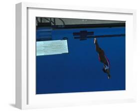 Woman Diving Off the Springboard-null-Framed Photographic Print