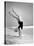 Woman Does Handstand on the Beach (B&W)-Hulton Archive-Stretched Canvas