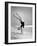 Woman Does Handstand on the Beach (B&W)-Hulton Archive-Framed Photographic Print