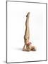 Woman Doing Gymnastics on the Floor, with Skeleton Superimposed-null-Mounted Art Print