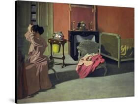 Woman Doing Her Hair-Felix Vallotton-Stretched Canvas