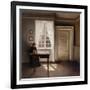 Woman Doing Needle-Work by the Window-Vilhelm Hammershoi-Framed Giclee Print