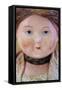 Woman Doll with Tight Bun and Glum Face-Den Reader-Framed Stretched Canvas