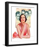 "Woman Dreaming of Beaus,"June 3, 1933-George W. Gage-Framed Giclee Print