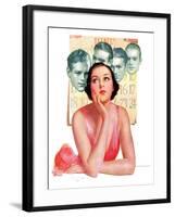 "Woman Dreaming of Beaus,"June 3, 1933-George W. Gage-Framed Giclee Print