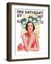 "Woman Dreaming of Beaus," Saturday Evening Post Cover, June 3, 1933-George W. Gage-Framed Premium Giclee Print