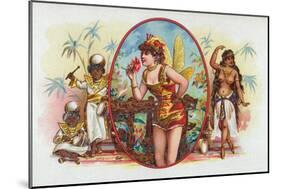 Woman Dressed as a Fairy Smelling a Rose with Islanders Cigar Box Label-Lantern Press-Mounted Art Print