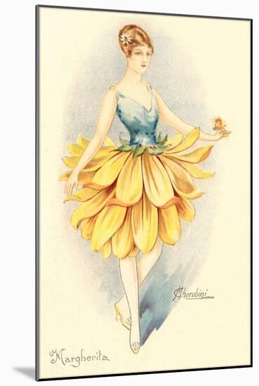 Woman Dressed as Daisy-null-Mounted Art Print