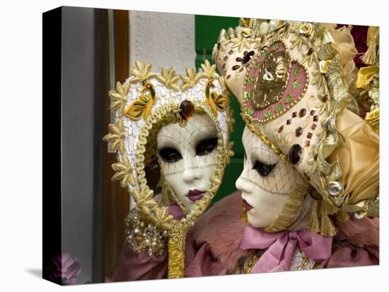 Woman Dressed in Costume For the Annual Carnival Festival, Burano Island, Venice, Italy-Jim Zuckerman-Stretched Canvas