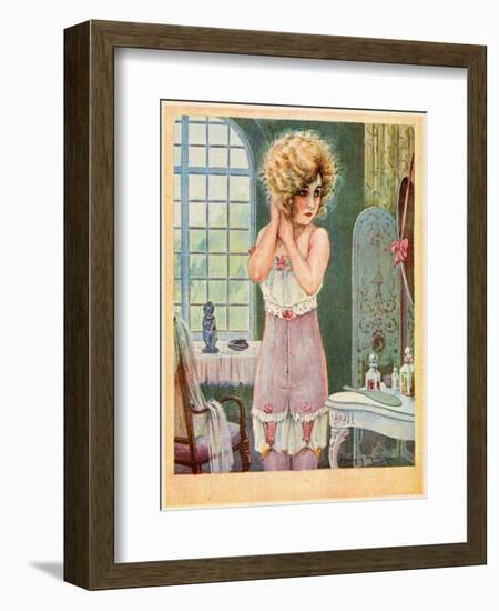 Woman Dressing, Milliere-Maurice Milliere-Framed Art Print