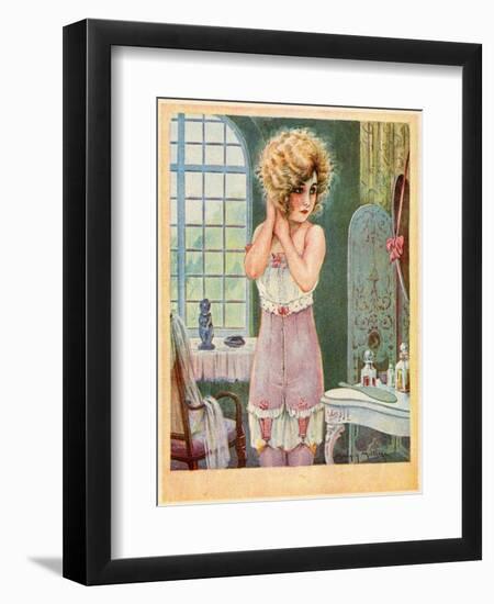 Woman Dressing, Milliere-Maurice Milliere-Framed Art Print