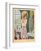 Woman Dressing, Milliere-Maurice Milliere-Framed Art Print