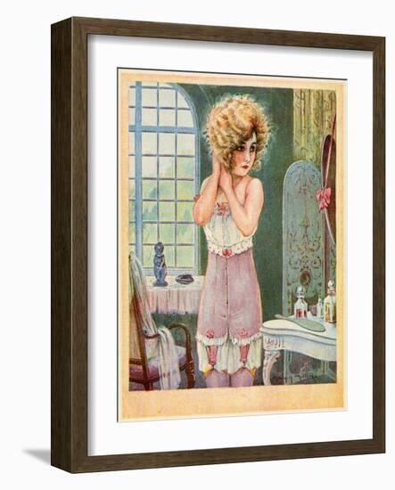 Woman Dressing, Milliere-Maurice Milliere-Framed Art Print