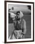 Woman Drinking a Bottles of Wine from a Story Concerning Italy-null-Framed Photographic Print