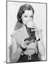 Woman Drinking Beer Out of a Boot Shaped Glass-null-Mounted Photo