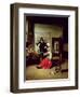 Woman Drinking with Soldiers, 1658-Pieter de Hooch-Framed Giclee Print