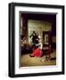 Woman Drinking with Soldiers, 1658-Pieter de Hooch-Framed Giclee Print